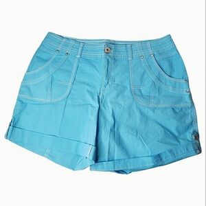 INC Cargo Bling Y2K Short Roll Tab Hem Vacay Beach Lake Coast 8" Stretch Cotn 12